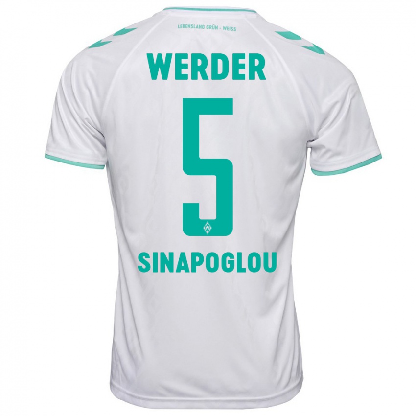 Kvinder Oguzcan Sinapoglou #5 Hvid Udebane Spillertrøjer 2023/24 Trøje T-Shirt