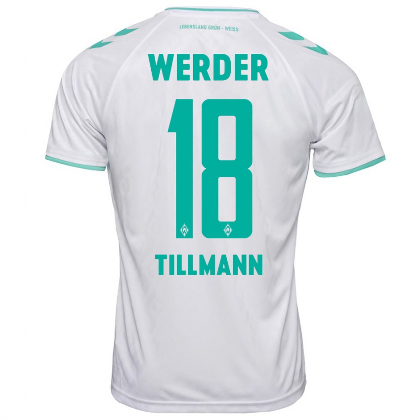 Kvinder Felix Tillmann #18 Hvid Udebane Spillertrøjer 2023/24 Trøje T-Shirt