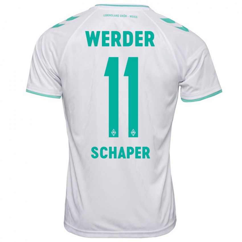 Kvinder Wilken Schaper #11 Hvid Udebane Spillertrøjer 2023/24 Trøje T-Shirt