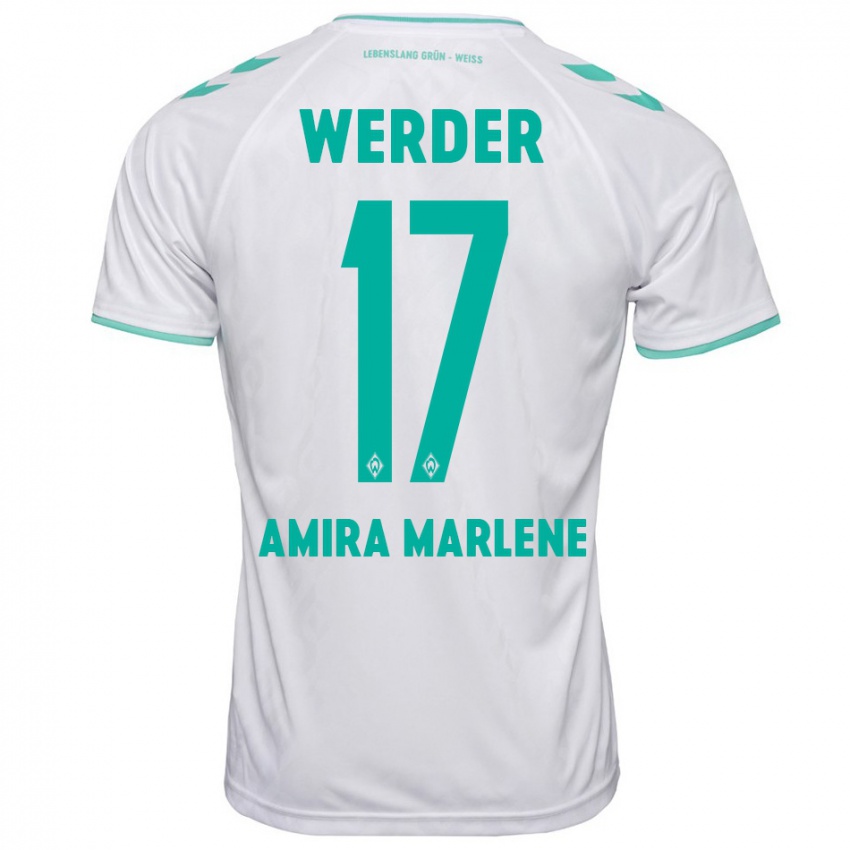 Kvinder Amira Marlene Dahl #17 Hvid Udebane Spillertrøjer 2023/24 Trøje T-Shirt