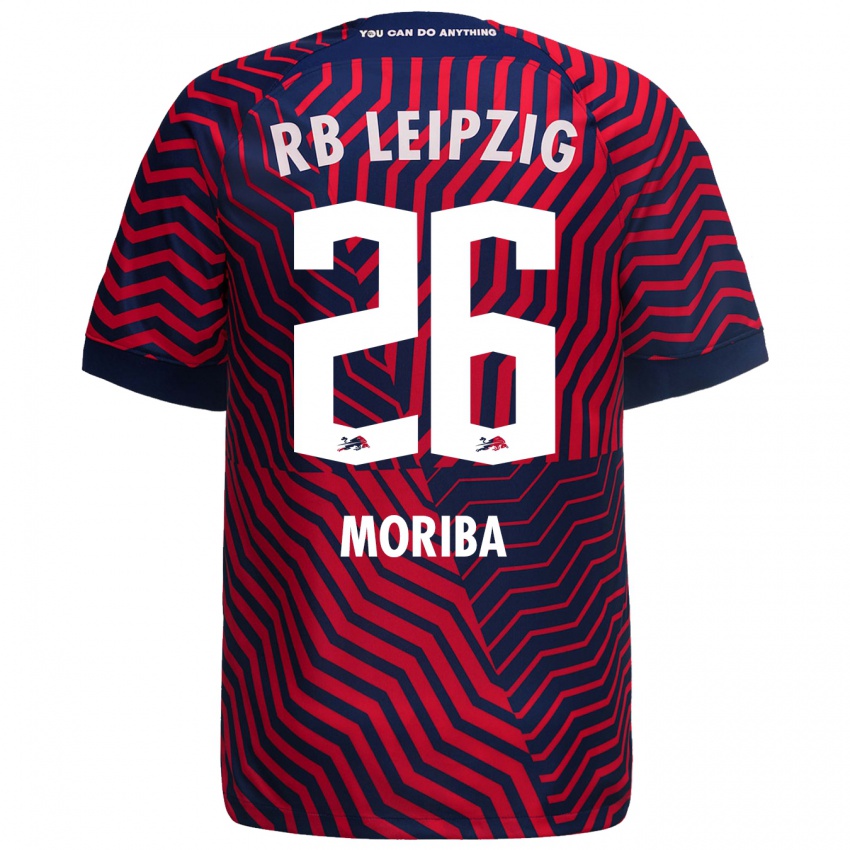 Kvinder Ilaix Moriba #26 Blå Rød Udebane Spillertrøjer 2023/24 Trøje T-Shirt