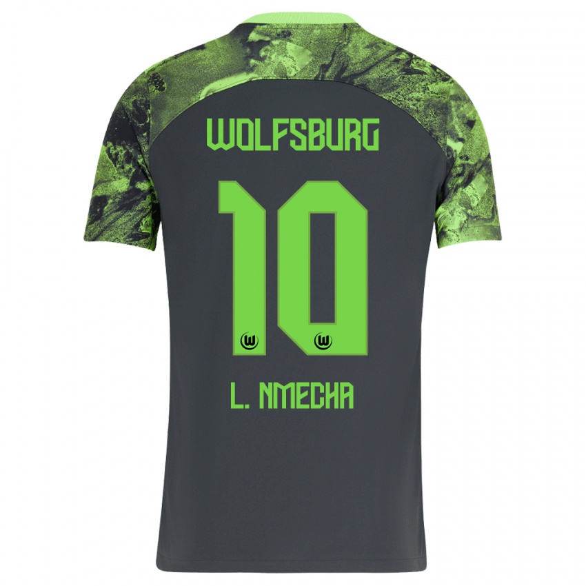 Kvinder Lukas Nmecha #10 Mørkegrå Udebane Spillertrøjer 2023/24 Trøje T-Shirt