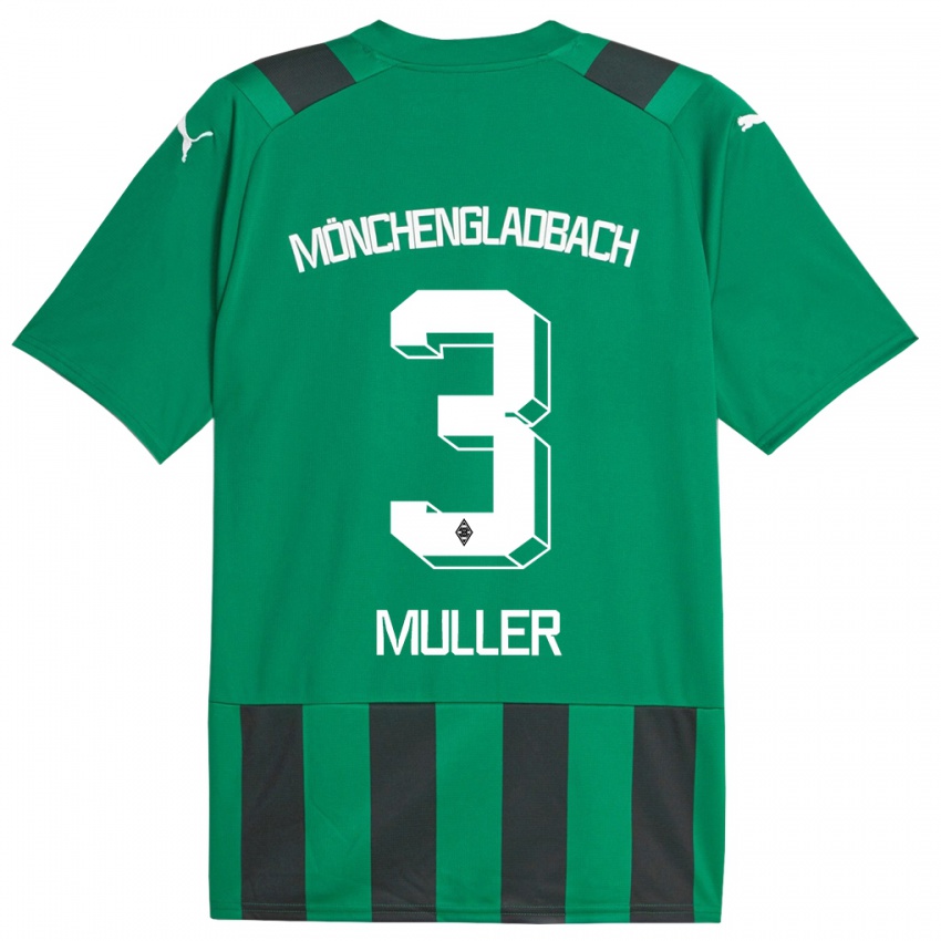 Kvinder Barbara Müller #3 Sort Grøn Udebane Spillertrøjer 2023/24 Trøje T-Shirt