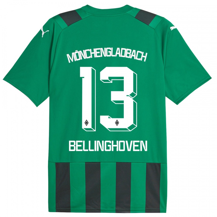 Kvinder Christina Bellinghoven #13 Sort Grøn Udebane Spillertrøjer 2023/24 Trøje T-Shirt