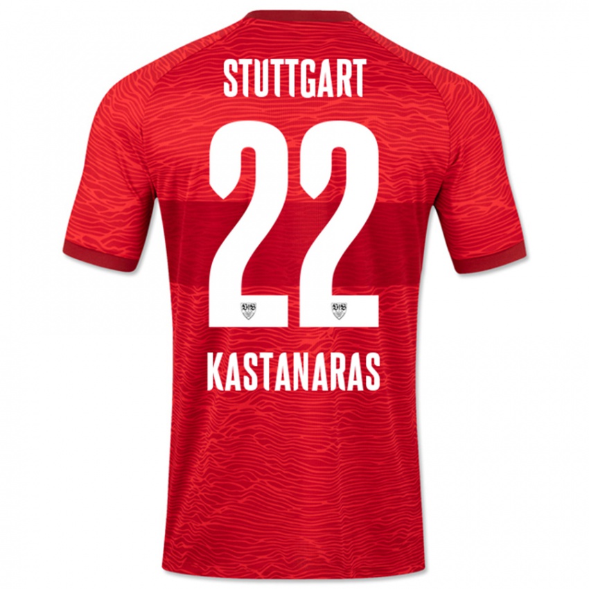 Kvinder Thomas Kastanaras #22 Rød Udebane Spillertrøjer 2023/24 Trøje T-Shirt