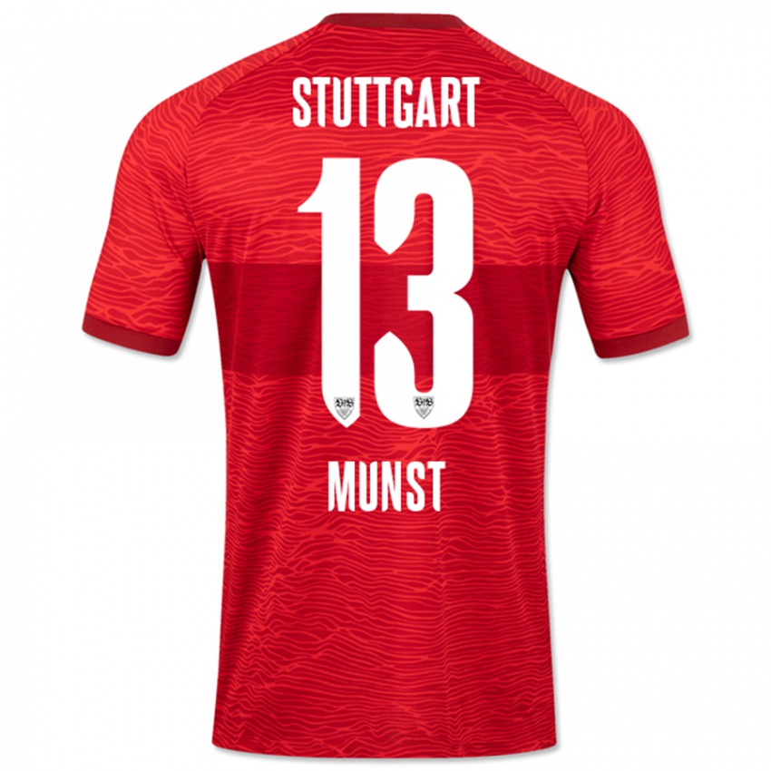 Kvinder Leonhard Münst #13 Rød Udebane Spillertrøjer 2023/24 Trøje T-Shirt