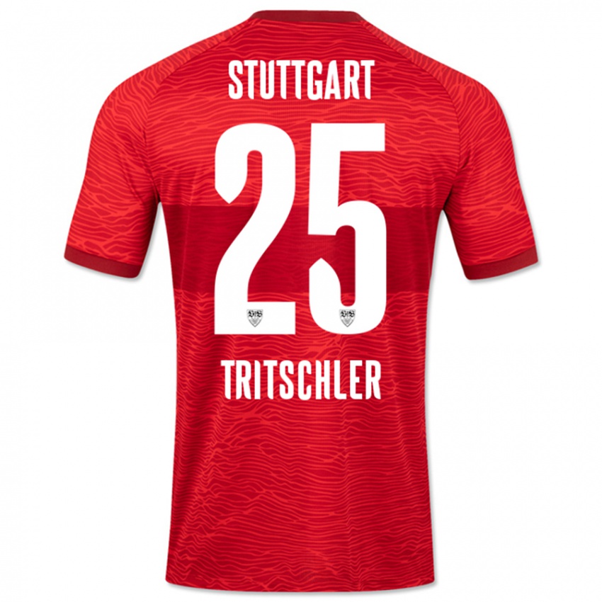 Kvinder David Tritschler #25 Rød Udebane Spillertrøjer 2023/24 Trøje T-Shirt