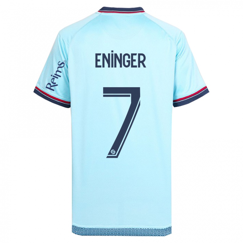 Kvinder Thelma Eninger #7 Himmelblå Udebane Spillertrøjer 2023/24 Trøje T-Shirt