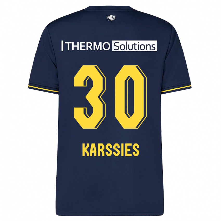 Kvinder Sam Karssies #30 Flåde Udebane Spillertrøjer 2023/24 Trøje T-Shirt