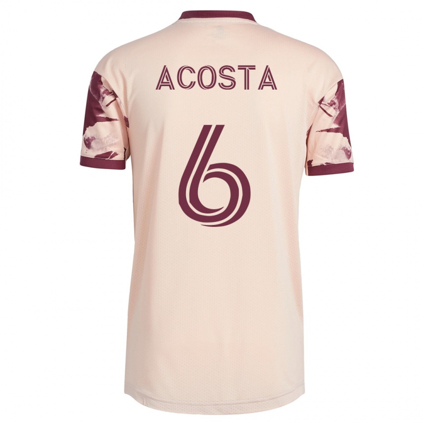 Kvinder Bryan Acosta #6 Råhvid Udebane Spillertrøjer 2023/24 Trøje T-Shirt