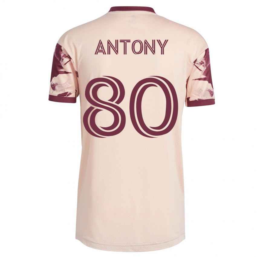 Kvinder Antony #80 Råhvid Udebane Spillertrøjer 2023/24 Trøje T-Shirt