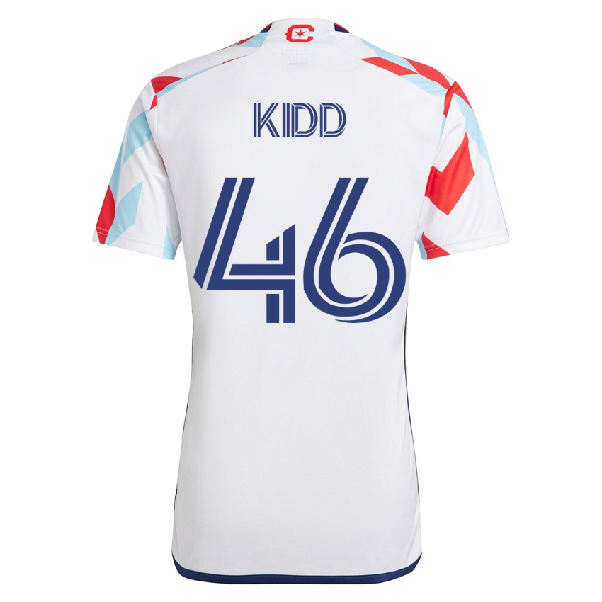 Kvinder Matteo Kidd #46 Hvid Blå Udebane Spillertrøjer 2023/24 Trøje T-Shirt