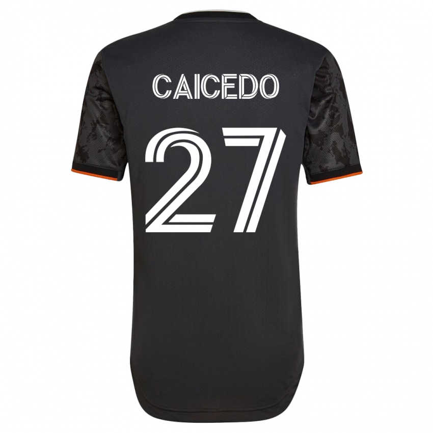 Kvinder Luis Caicedo #27 Sort Udebane Spillertrøjer 2023/24 Trøje T-Shirt