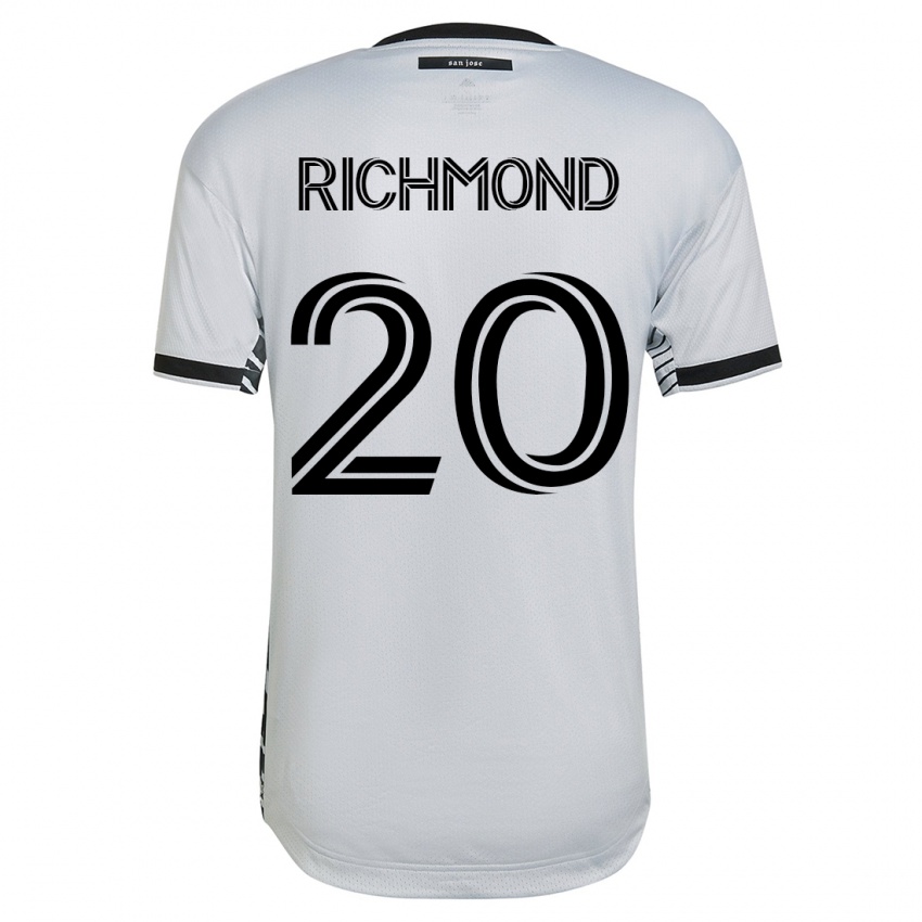 Kvinder Will Richmond #20 Hvid Udebane Spillertrøjer 2023/24 Trøje T-Shirt
