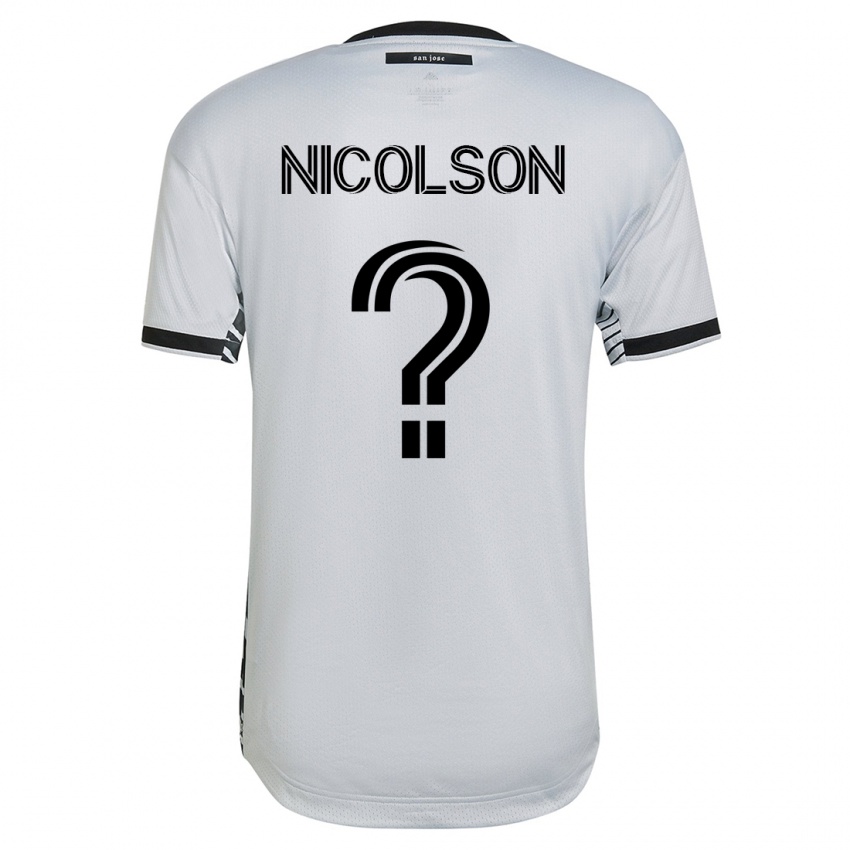 Kvinder John Nicolson #0 Hvid Udebane Spillertrøjer 2023/24 Trøje T-Shirt