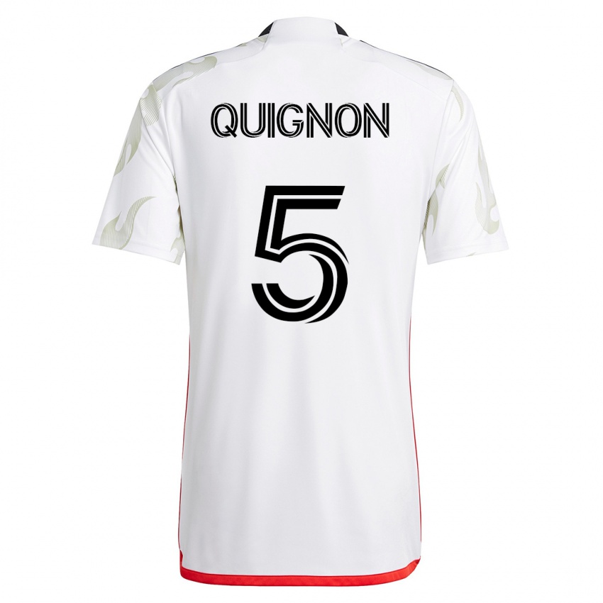 Kvinder Facundo Quignón #5 Hvid Udebane Spillertrøjer 2023/24 Trøje T-Shirt