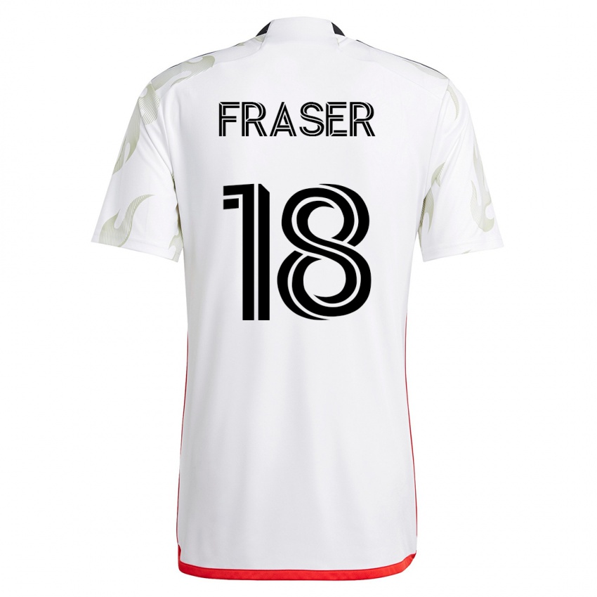 Kvinder Liam Fraser #18 Hvid Udebane Spillertrøjer 2023/24 Trøje T-Shirt