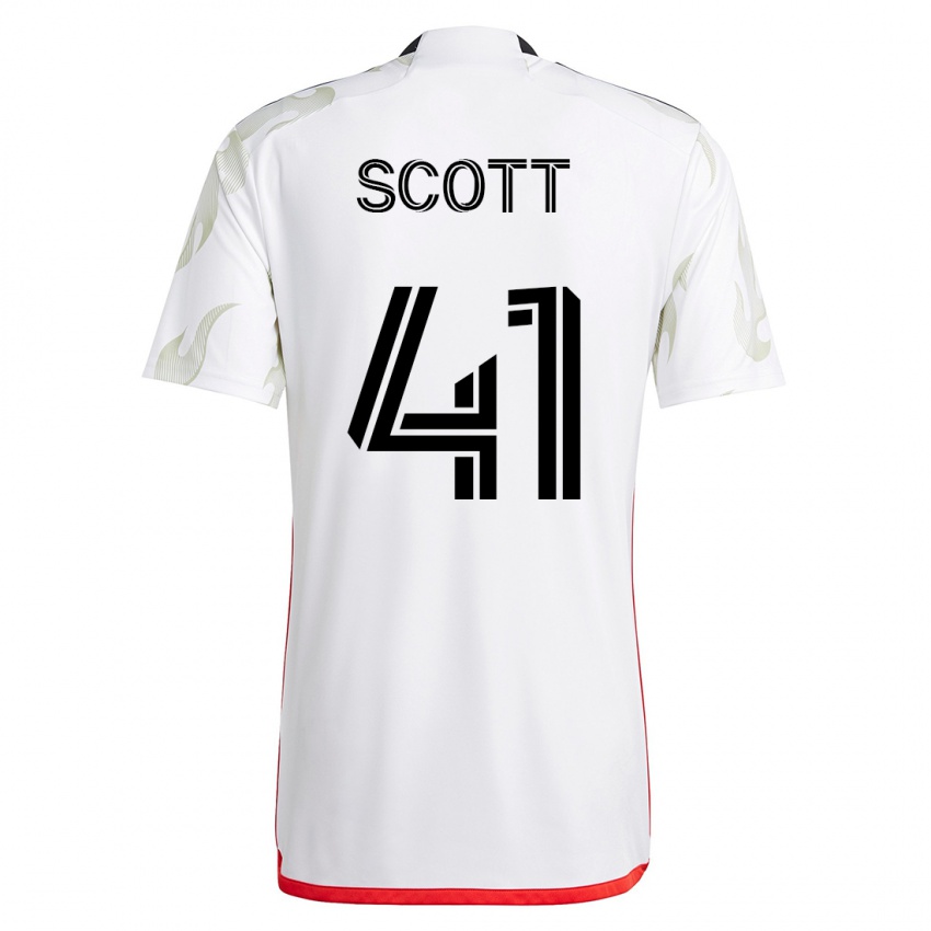 Kvinder Tarik Scott #41 Hvid Udebane Spillertrøjer 2023/24 Trøje T-Shirt