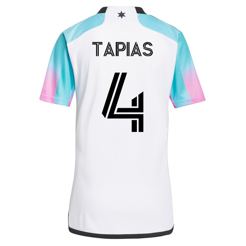 Kvinder Miguel Tapias #4 Hvid Udebane Spillertrøjer 2023/24 Trøje T-Shirt
