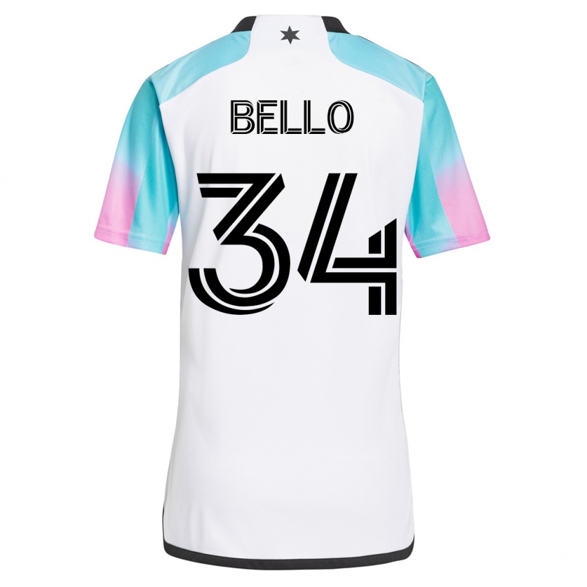 Kvinder Zaydan Bello #34 Hvid Udebane Spillertrøjer 2023/24 Trøje T-Shirt