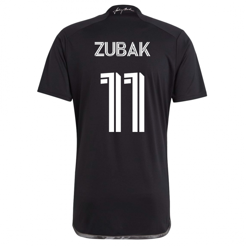 Kvinder Ethan Zubak #11 Sort Udebane Spillertrøjer 2023/24 Trøje T-Shirt
