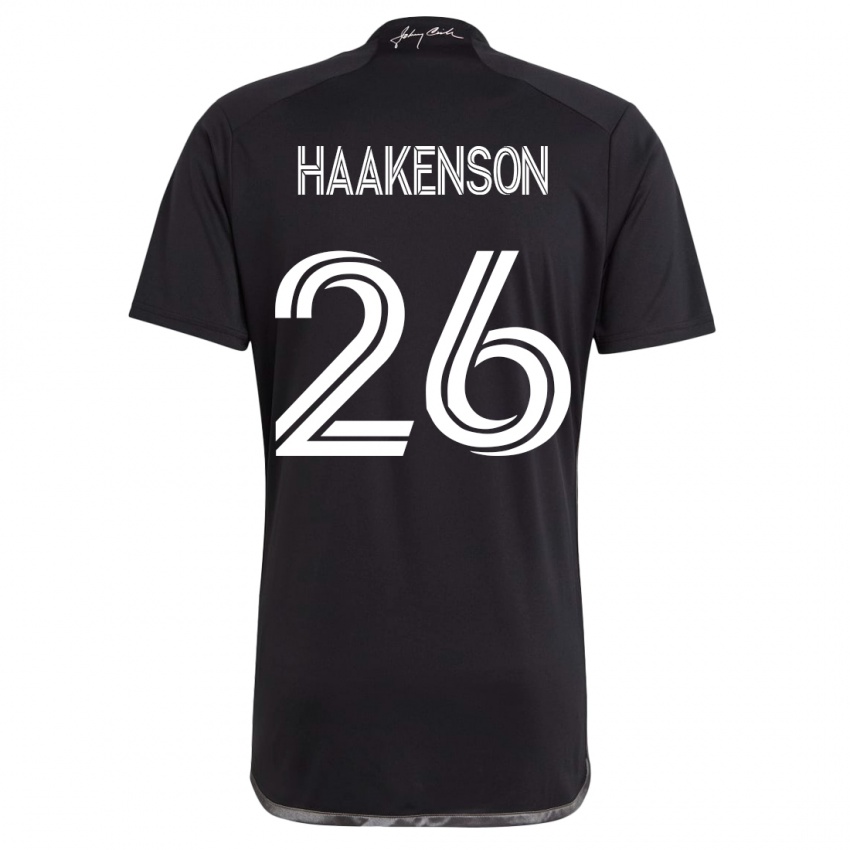 Kvinder Luke Haakenson #26 Sort Udebane Spillertrøjer 2023/24 Trøje T-Shirt