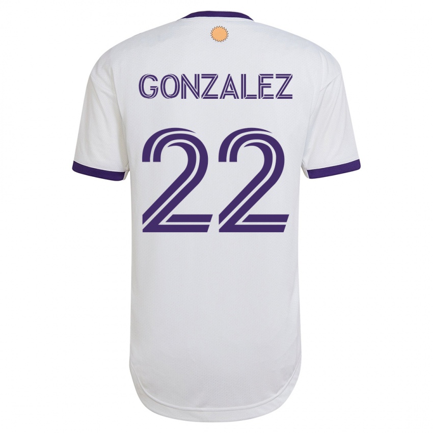 Kvinder Gastón González #22 Hvid Udebane Spillertrøjer 2023/24 Trøje T-Shirt