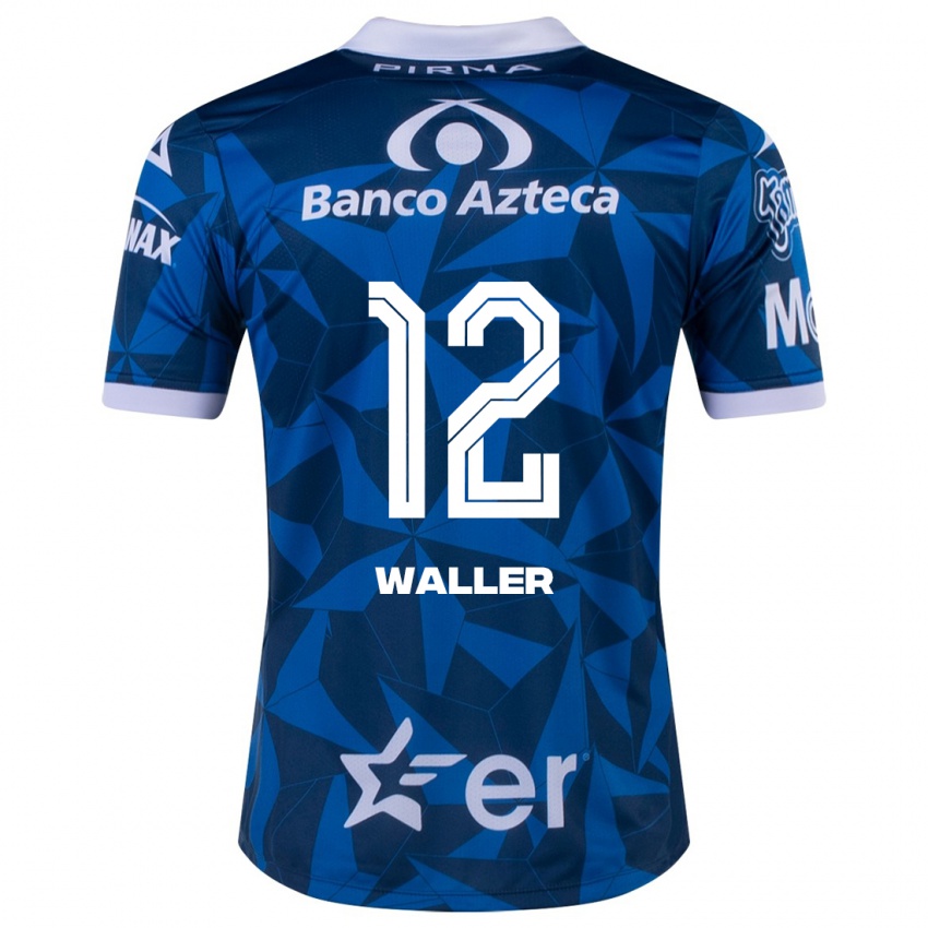 Kvinder Facundo Waller #12 Blå Udebane Spillertrøjer 2023/24 Trøje T-Shirt