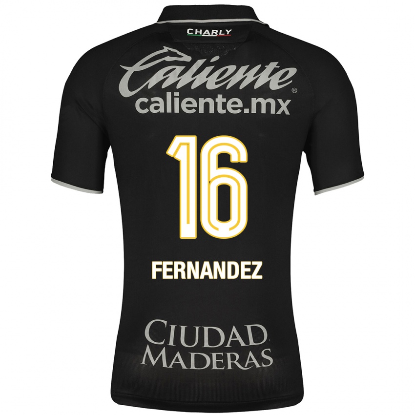 Kvinder Omar Fernández #16 Sort Udebane Spillertrøjer 2023/24 Trøje T-Shirt