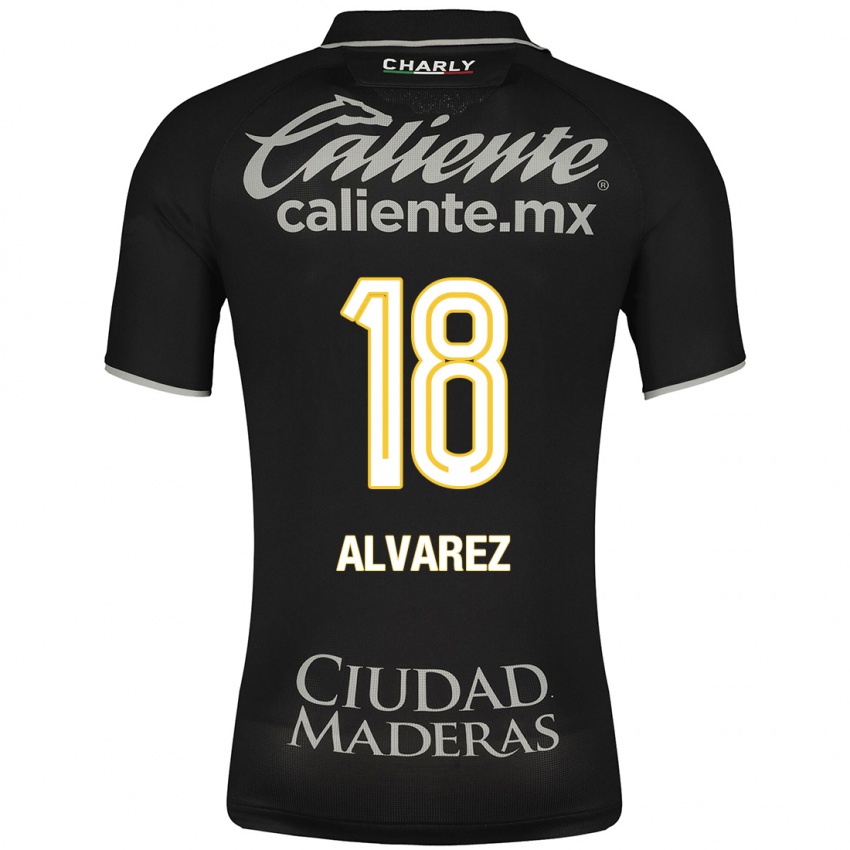 Kvinder Yazmin Álvarez #18 Sort Udebane Spillertrøjer 2023/24 Trøje T-Shirt