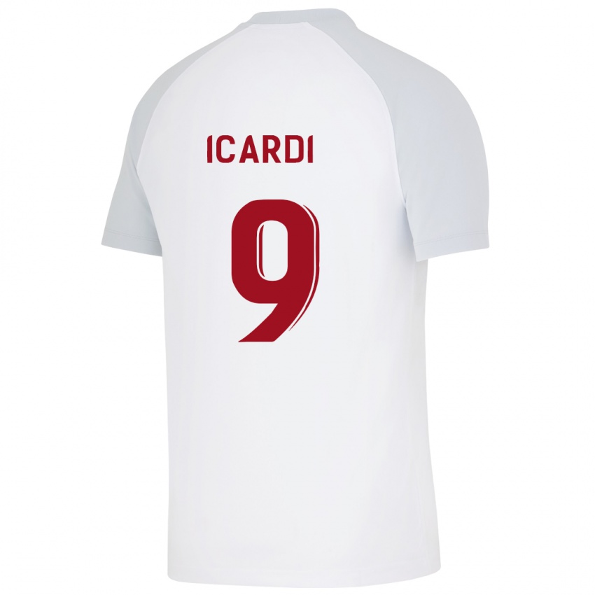Kvinder Mauro Icardi #9 Hvid Udebane Spillertrøjer 2023/24 Trøje T-Shirt