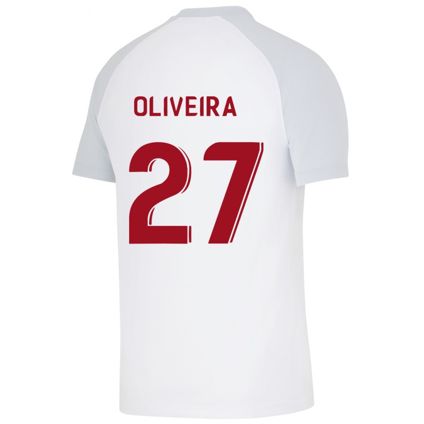 Kvinder Sergio Oliveira #27 Hvid Udebane Spillertrøjer 2023/24 Trøje T-Shirt