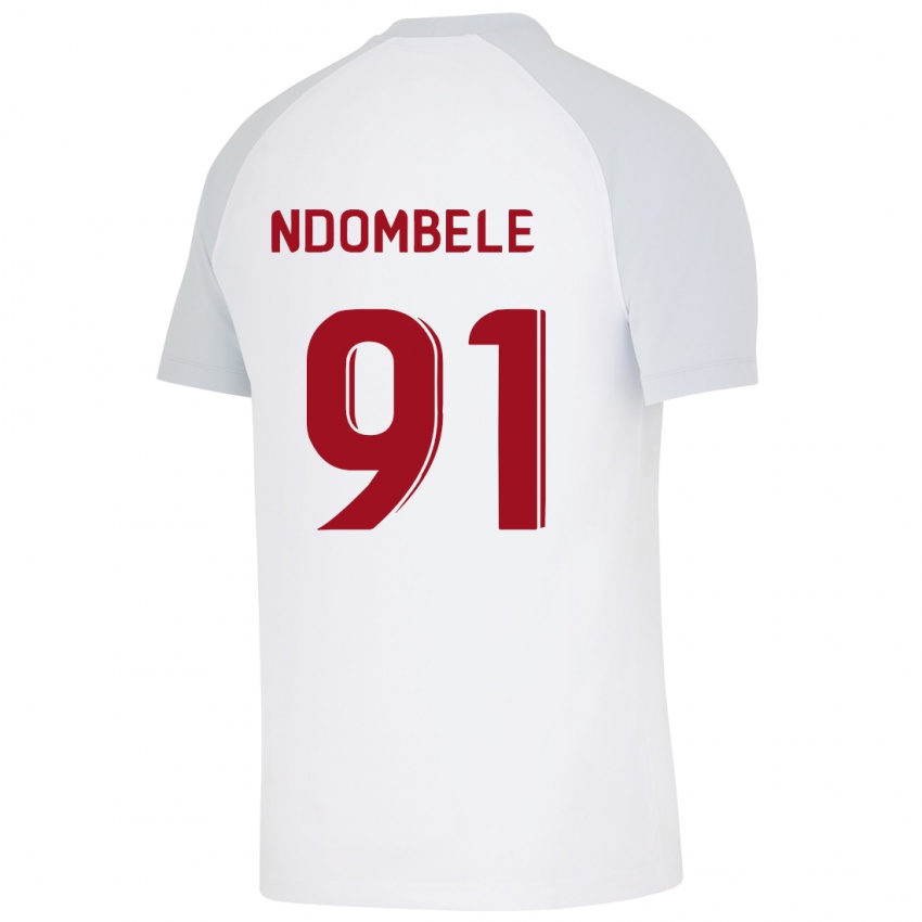 Kvinder Tanguy Ndombele #91 Hvid Udebane Spillertrøjer 2023/24 Trøje T-Shirt