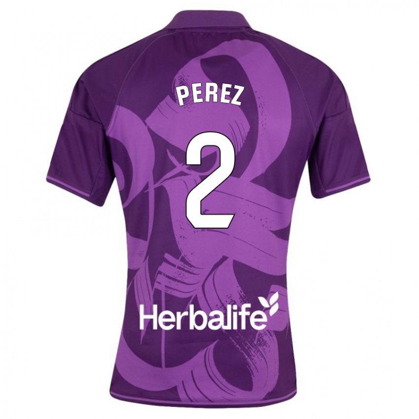 Kvinder Iker Pérez #2 Viol Udebane Spillertrøjer 2023/24 Trøje T-Shirt