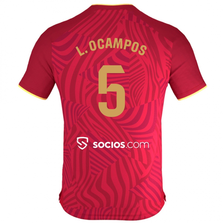 Kvinder Lucas Ocampos #5 Rød Udebane Spillertrøjer 2023/24 Trøje T-Shirt