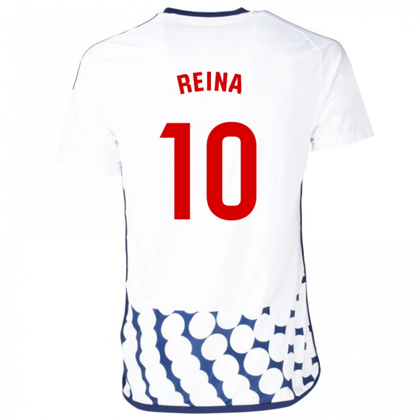 Kvinder Alberto Reina #10 Hvid Udebane Spillertrøjer 2023/24 Trøje T-Shirt