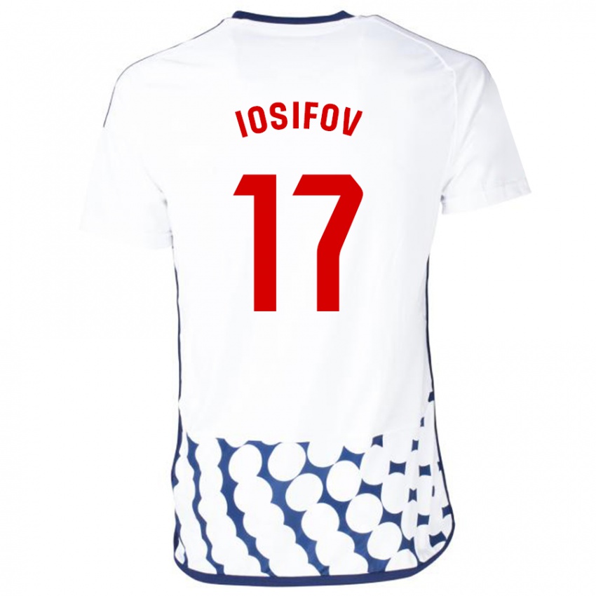 Kvinder Nikita Iosifov #17 Hvid Udebane Spillertrøjer 2023/24 Trøje T-Shirt