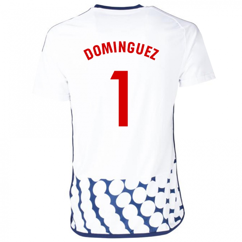 Kvinder Iago Domínguez #1 Hvid Udebane Spillertrøjer 2023/24 Trøje T-Shirt