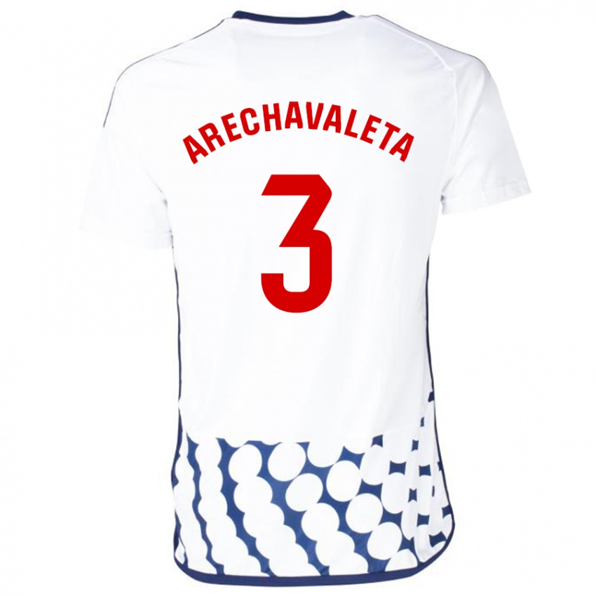Kvinder Jorge Arechavaleta #3 Hvid Udebane Spillertrøjer 2023/24 Trøje T-Shirt