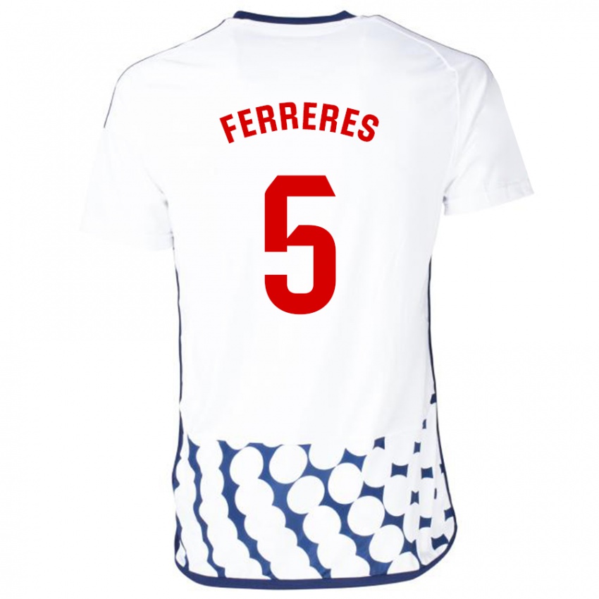 Kvinder Manolo Ferreres #5 Hvid Udebane Spillertrøjer 2023/24 Trøje T-Shirt