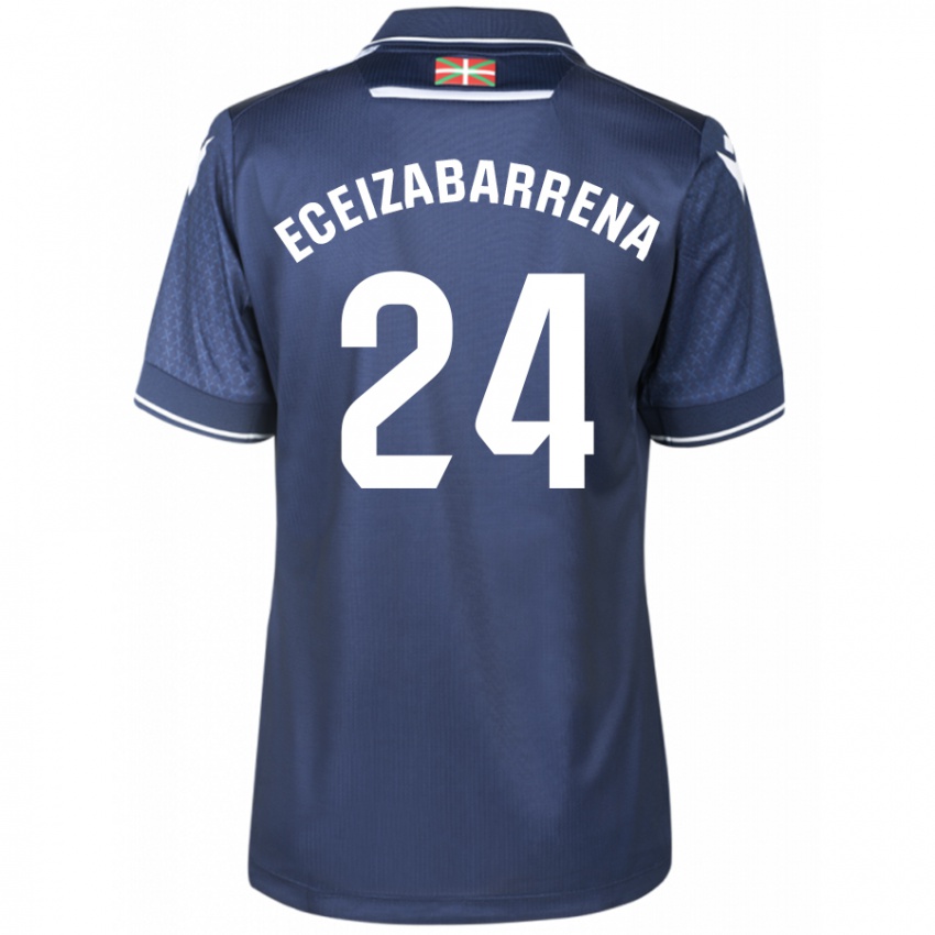 Kvinder Jon Eceizabarrena #24 Flåde Udebane Spillertrøjer 2023/24 Trøje T-Shirt