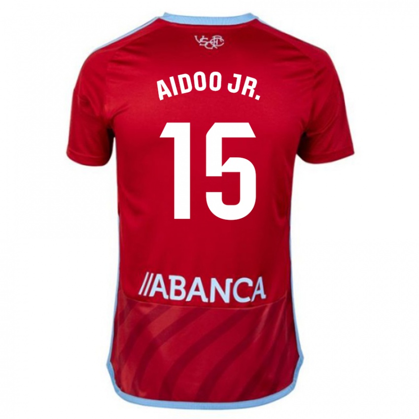 Kvinder Joseph Aidoo #15 Rød Udebane Spillertrøjer 2023/24 Trøje T-Shirt