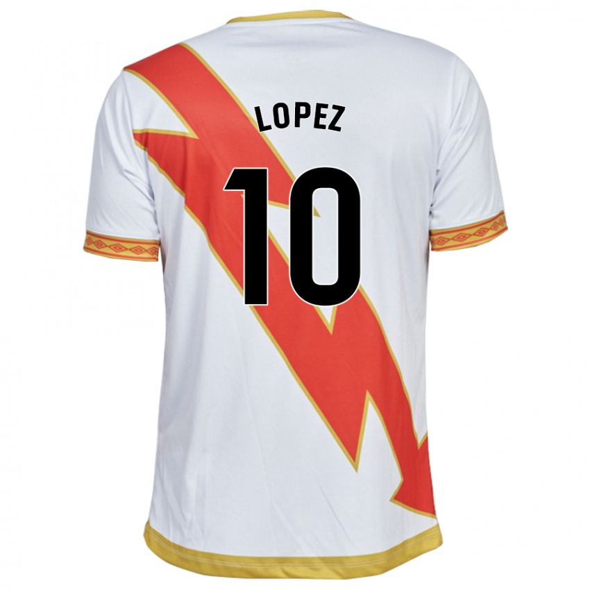 Børn Asier López #10 Hvid Hjemmebane Spillertrøjer 2023/24 Trøje T-Shirt