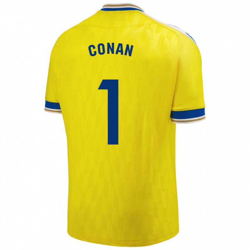 Børn Conan Ledesma #1 Gul Hjemmebane Spillertrøjer 2023/24 Trøje T-Shirt