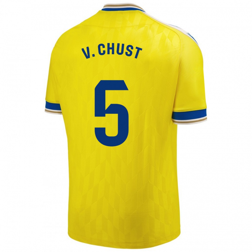 Børn Victor Chust #5 Gul Hjemmebane Spillertrøjer 2023/24 Trøje T-Shirt