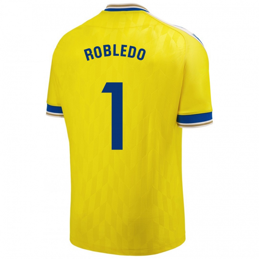 Børn Robledo #1 Gul Hjemmebane Spillertrøjer 2023/24 Trøje T-Shirt