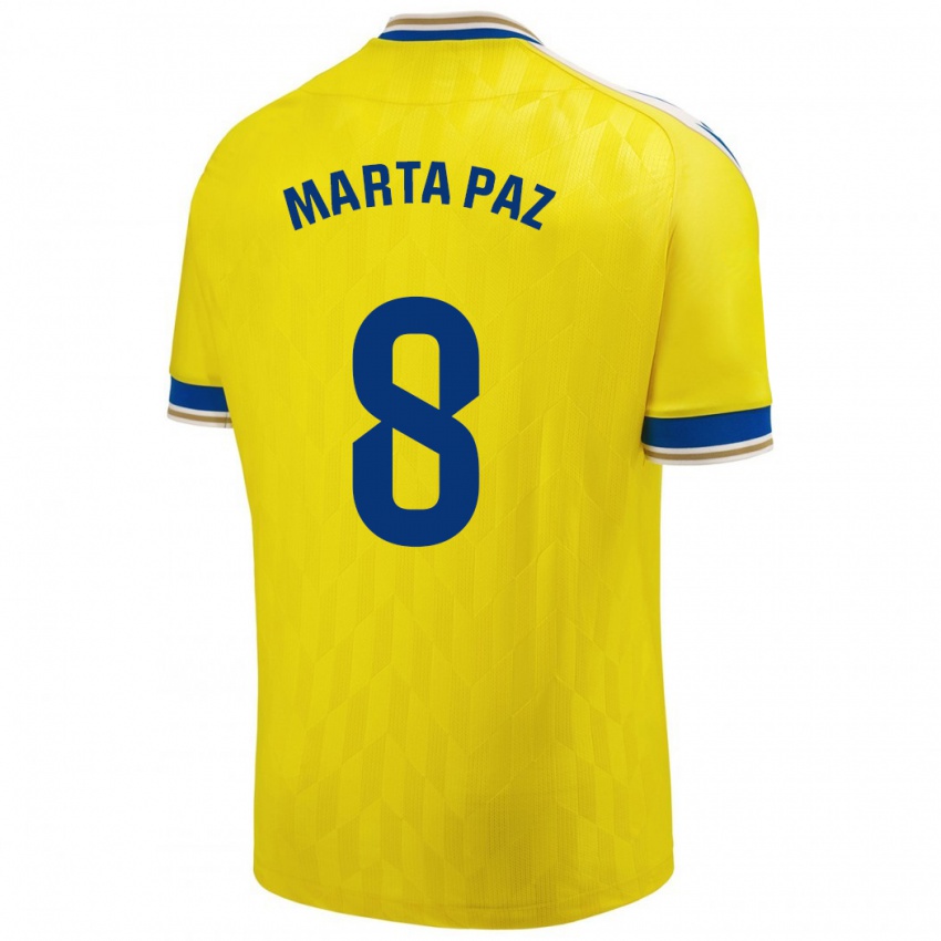 Børn Marta Milagros Paz Cruz #8 Gul Hjemmebane Spillertrøjer 2023/24 Trøje T-Shirt