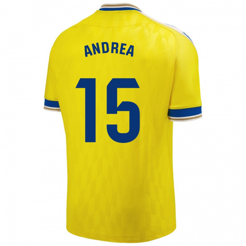 Børn Andrea Sánchez Moreno #15 Gul Hjemmebane Spillertrøjer 2023/24 Trøje T-Shirt