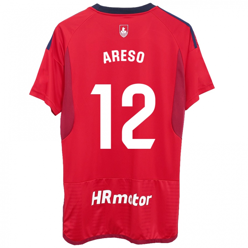 Børn Jesús Areso #12 Rød Hjemmebane Spillertrøjer 2023/24 Trøje T-Shirt