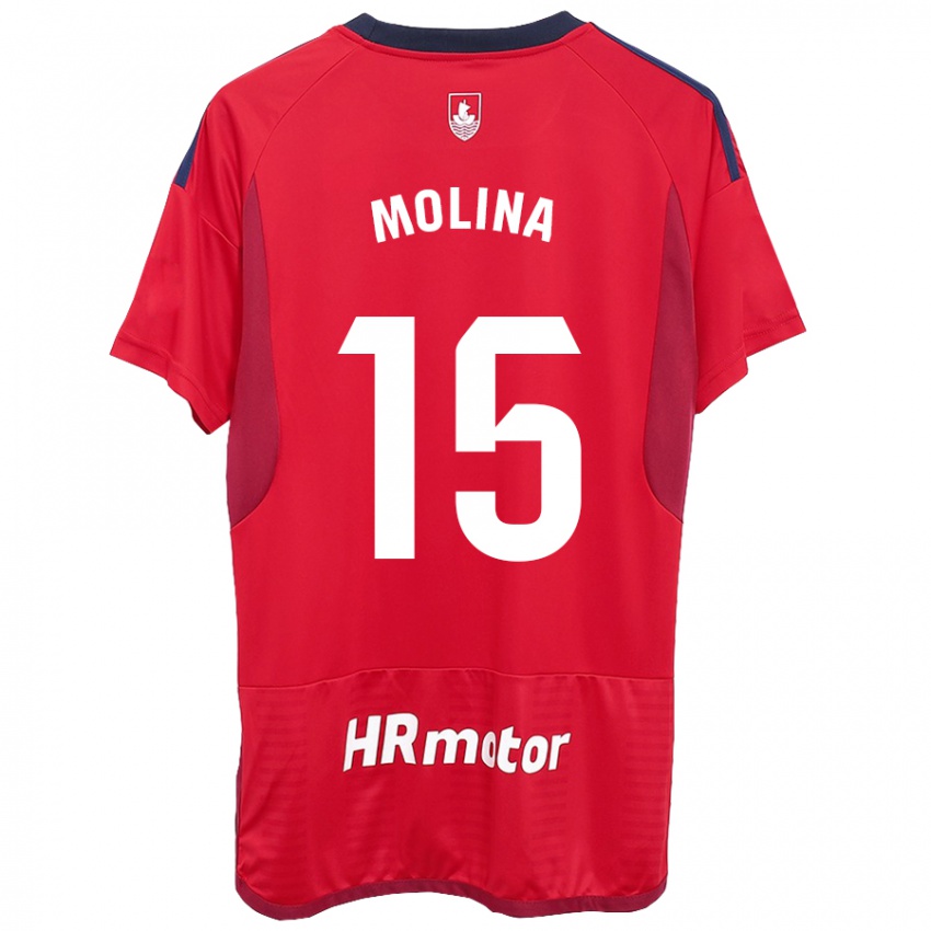 Børn Guillem Molina #15 Rød Hjemmebane Spillertrøjer 2023/24 Trøje T-Shirt